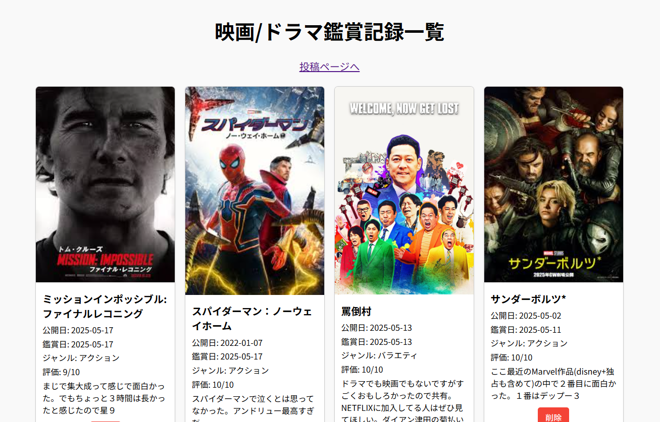 映画/ドラマ鑑賞記録